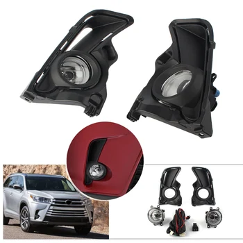 

Car Front Bumper Fog Light Kits w/ Switch Wire Covers Daytime Runing Light DRL For Toyota Highlander 2017 2018 2019