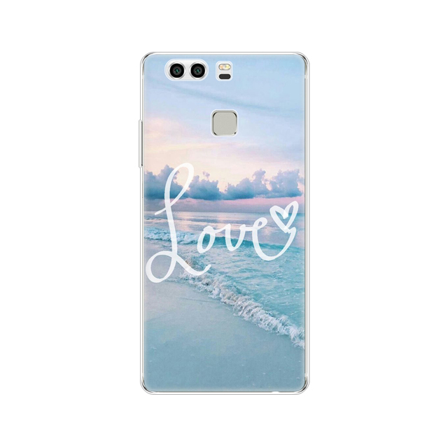 phone case for huawei P9 LITE PLUS 2016 soft tpu silicon back cover 360 full protective printing transparent coque