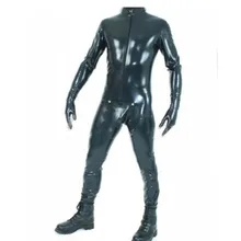 Латексный комбинезон Черная передняя молния латексный костюм для тела с гульфиком комбинезон латексный комбинезон для ног перчатки и носки резиновый комбинезон