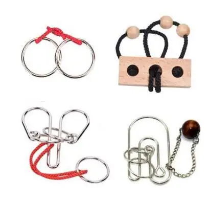 Classic IQ Metal Brain Teaser Wire Puzzles Game for Adults Children 24