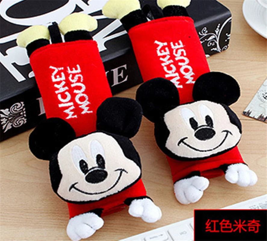 2 Pcs/Set Disney Mickey Mouse Stitch Car Seat Belt Pads Harness Safety Shoulder Strap BackPack Cushion pillow For boy girl gift 2