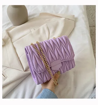 

Soft small bag women bag 2020 summer new wave fashion girl popular chain crossbody bag wild women's small square bag