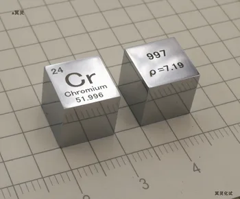 

10mm mirror polished chrome cubic periodic table cube Cr=99.7