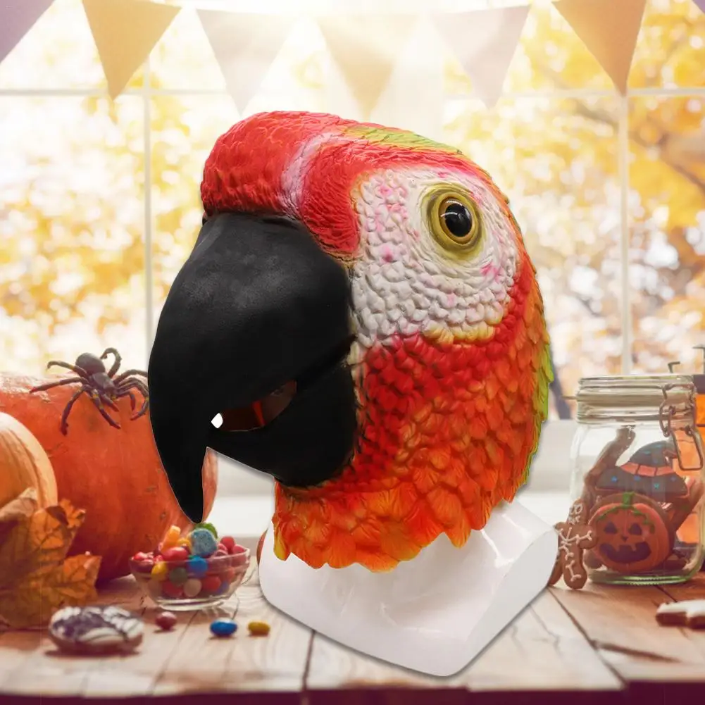 Маска попугая Красный попугай маска латексное животное голова птицы маска для Хэллоуина Костюм вечерние украшения# SW