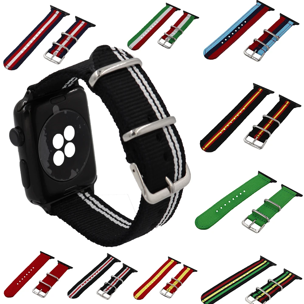 Ремешок для Apple watch band 44 мм 40 тканевый нейлоновый браслет 42 38 сменный ремешок часов