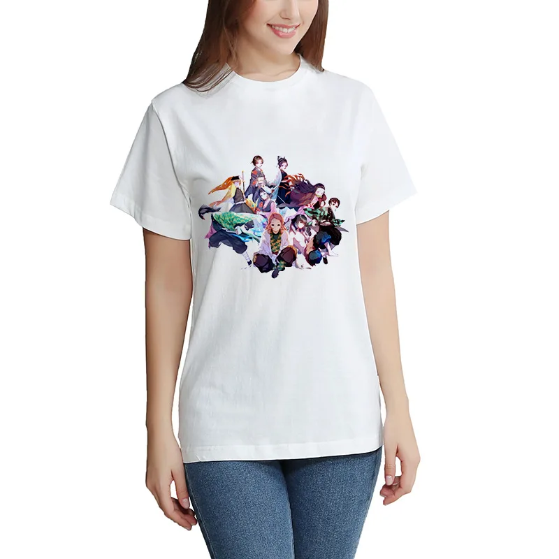 Kimetsu No Yaiba T-shirt Short Sleeve Men's And  Women's Tees Tops Kids Demon Slayer Oversized T Shirt DIY Photo Log Customized