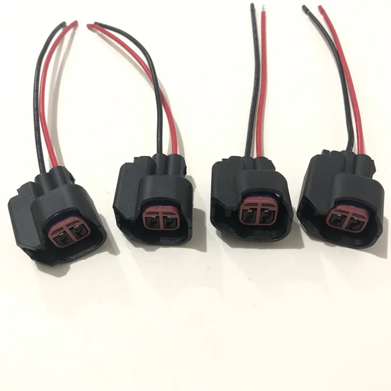 Injector Repair Kits 4pcs Fuel Injector Connector Wiring Plugs Clips EV6 EV14 Fuel Injectors USCAR Connector Pigtail Cut Splice