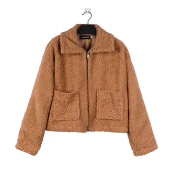 

F0279 European and American Hot-selling 2019 Autumn and Winter Clothing Plus Size Women's Short Coat