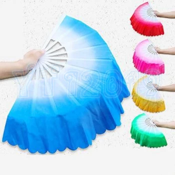 

Free shipping Fashion Gradient color Chinese silk dance fan KungFu FAN Belly Dancing Fans