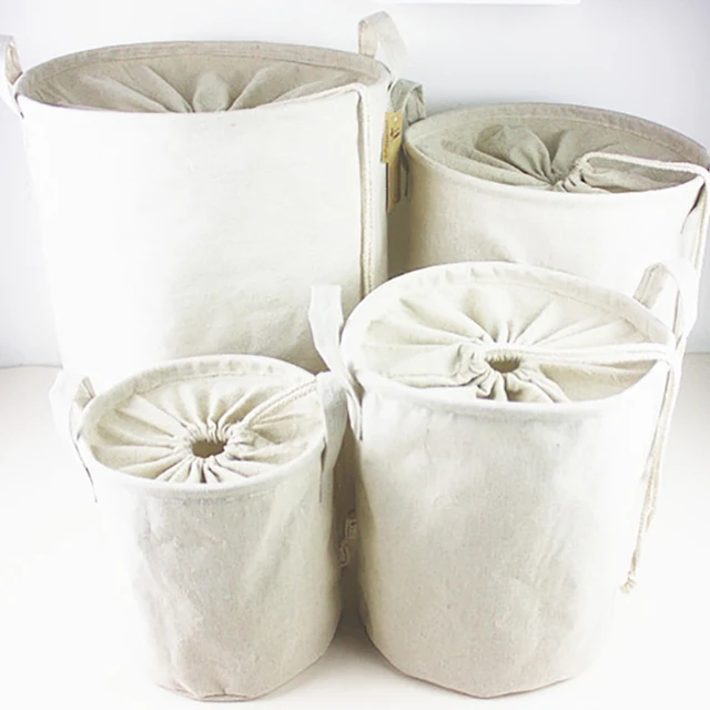 Pamut-Linen Kézitáska Baba Gyerek Játék Vászon Mosoda Kosár Tároló Táska Összecsukható - Image 6