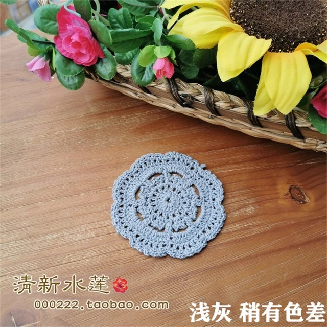 17AHSM Lace Cotton Crochet Handmade TableCloth Placemats DrinkCoaster Heat-resistant Nonslip Pads Home Decor Creative CupCoaster 1