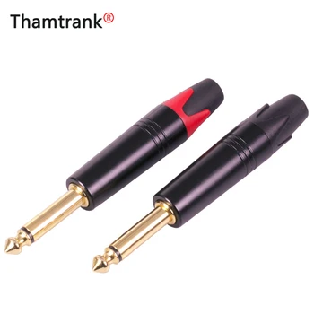 

10Pcs/5Pairs 6.35mm Jack Microphone plug 6.35mm Mono Male plug Assembly wire Connector Smoothly plating Audio speaker adapter