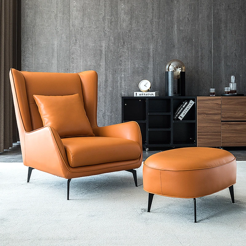 

Luxury Microfiber Leather Sofa Chair Cosy Single Sofa Italian Minimalist Living Room Leisure Sofa Chair Simple Modern Sofa