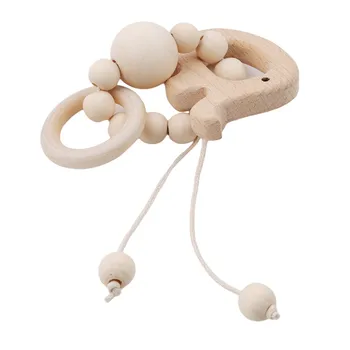 

New Lovely Cartoon Wood Teether 1Pc Pure Natural Animal Shaped Baby Teething Nursing Beech Teether Baby Girl DIY Pendant Toy
