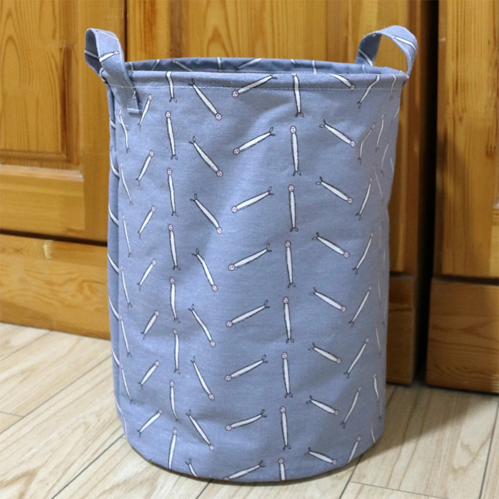 40x50cm Folding Laundry Basket Round Storage Bin Bag Large Hamper Collapsible Clothes Toy Holder Bucket Organizer Large Capacity