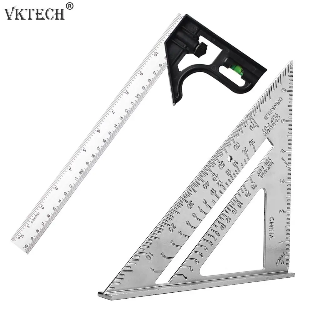 7Inch Aluminum Alloy Triangle Ruler Square Protractor Measuring Tool Tackle 7Inch Aluminum Alloy Triangle Ruler Square Protractor Measuring Tool Tackle