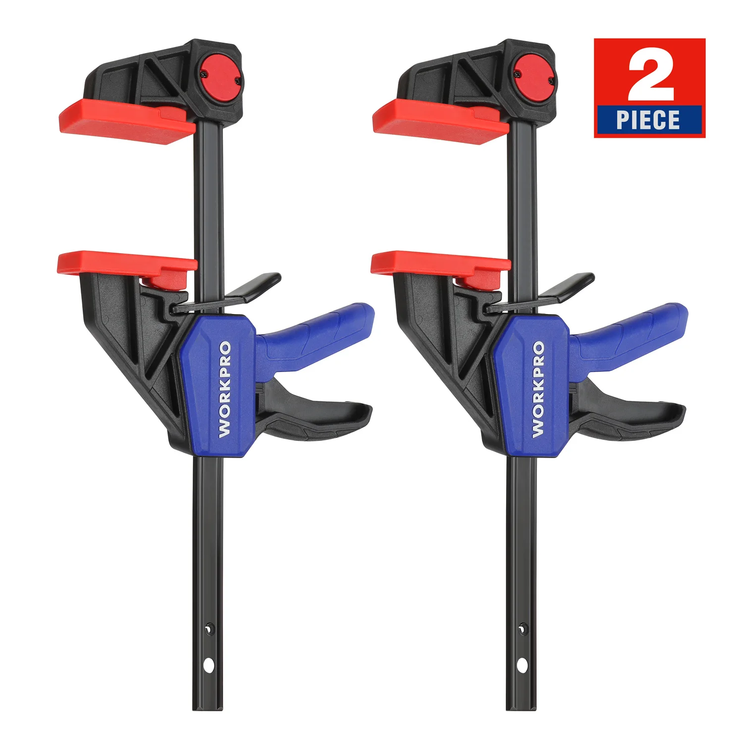WORKPRO Ratchet Bar Clamp Set 2PC 6-Inch/12-Inch Quick Release One-Handed Heavy-Duty Bar Clamp Spreader Woodworking
