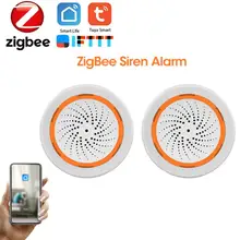 

NEO Tuya Smart ZigBee Siren Alarm Temperature Humidity 90dB Sound Light Sensor Battery Built-in 2 In 1 ZigBee Sensor Smart Life