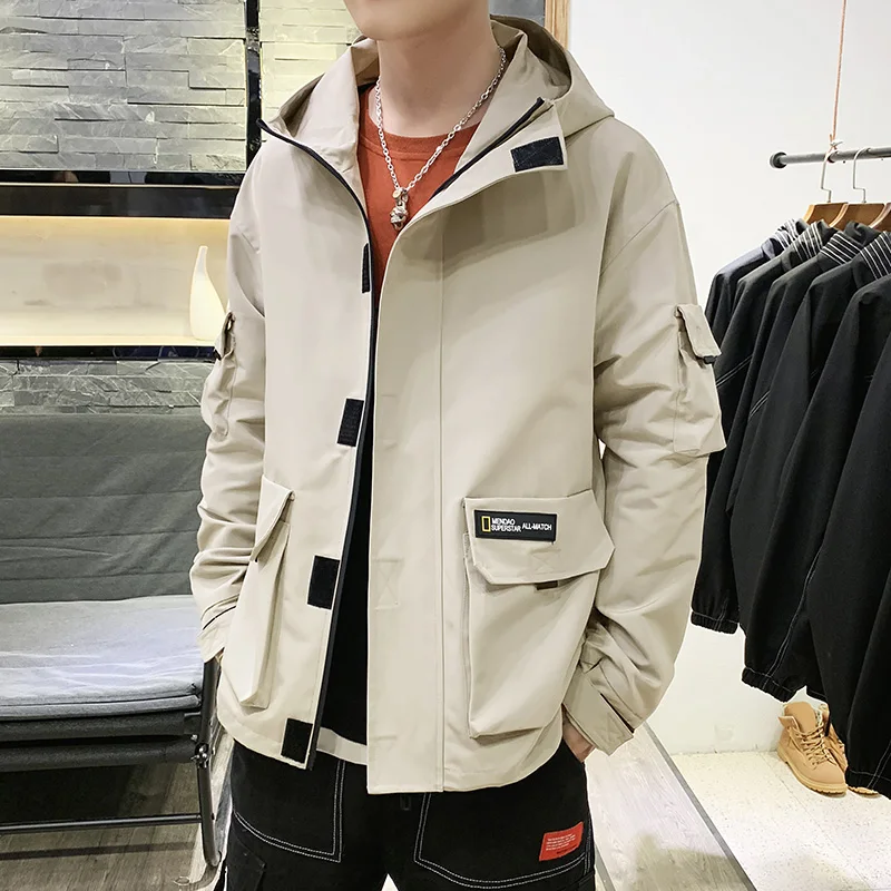 SingleRoad Мужская куртка с капюшоном новая корейская мода хип хоп уличная спортивная куртка пальто мужская повседневная Рабочая куртка мужская ветровка