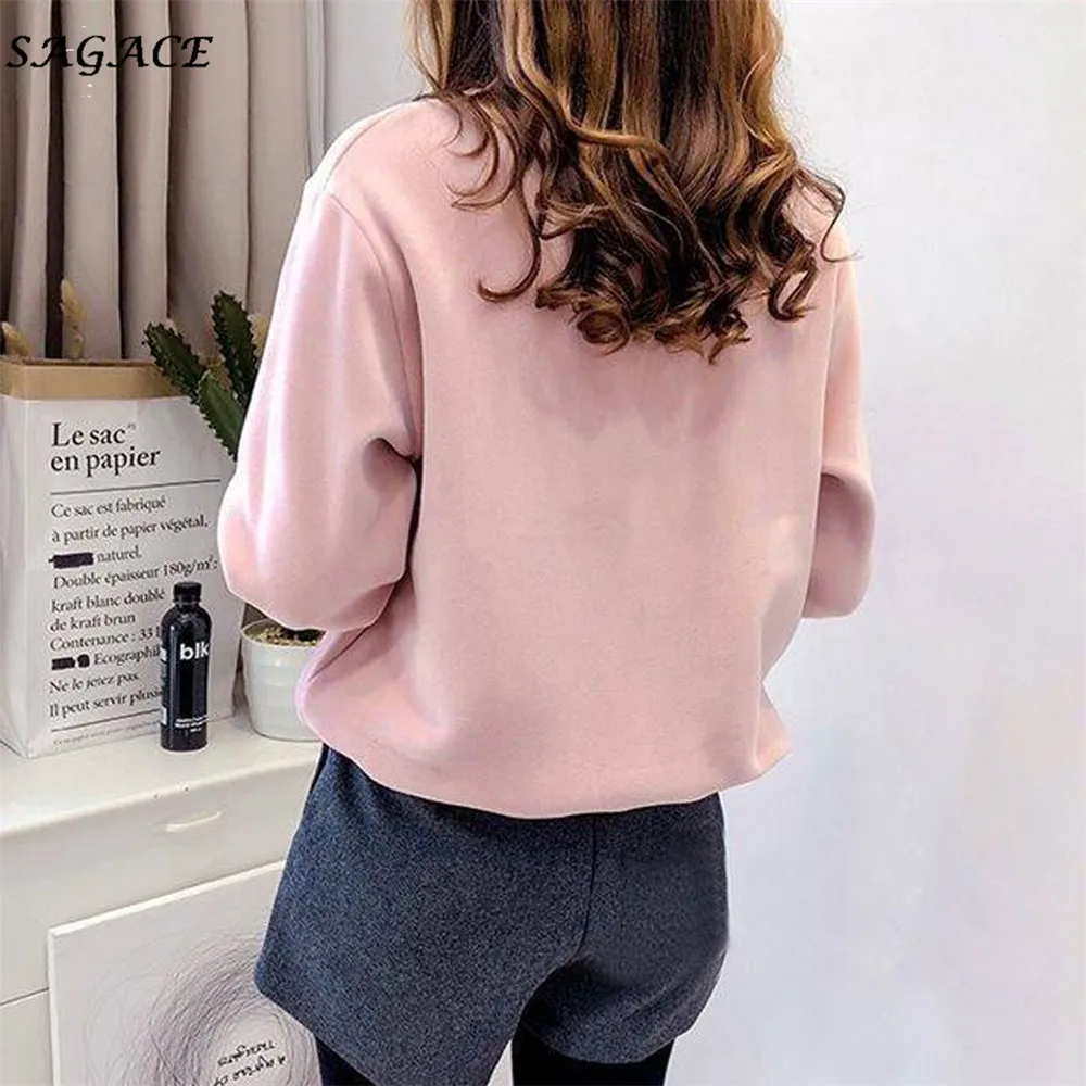 Sagace Seatshirts Женская толстовка с принтом из двух частей пуловер с длинными рукавами пуловер с круглым вырезом модные повседневные весенние Рубашки