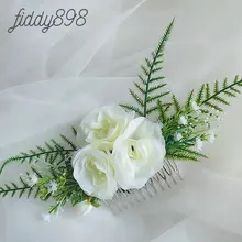 Newest Romantic Bridal Flower and Leaf Wedding Hair Accessories Floral Wedding Hair Combs for Bride tocados flores bodas