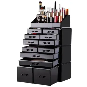 

4Pcs/Set Plastic Cosmetics Storage Rack Transparent Black ship from US drop shipping