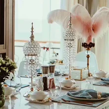 Современный модный хрустальный подсвечник High End в европейском стиле серебристо-покрытый подсвечник свадебное украшение для стола украшение подсвечник