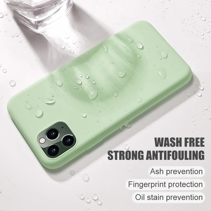 

Moopok Thin Soft Case For iPhone 7 8 6 Plus 11 Liquid Silicone Cover Candy Color Coque Capa For iPhone X Xs 11 Pro Max XR Case