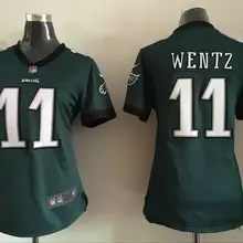 Женская футболка с логотипом Philadelphia s#11 Carson Wentz, футболка зеленого и черного цвета