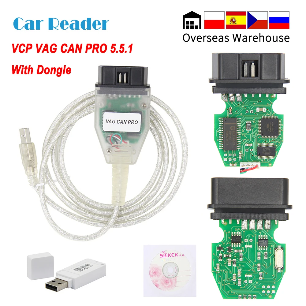 VCP VAG CAN PRO 5.5.1 USB ключ OBD 2 OBD2 авто FTDI ATMEGA162 BUS + UDS K-line Автомобильный Диагностический