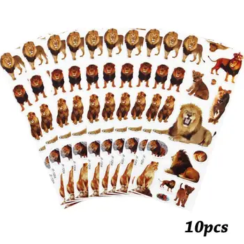 

10 Sheets/set Wildlife Wild Animals Scrapbooking Bubble Lions Tigers Kawaii Kids Reward stickers Toys Puffy Stickers K8F8
