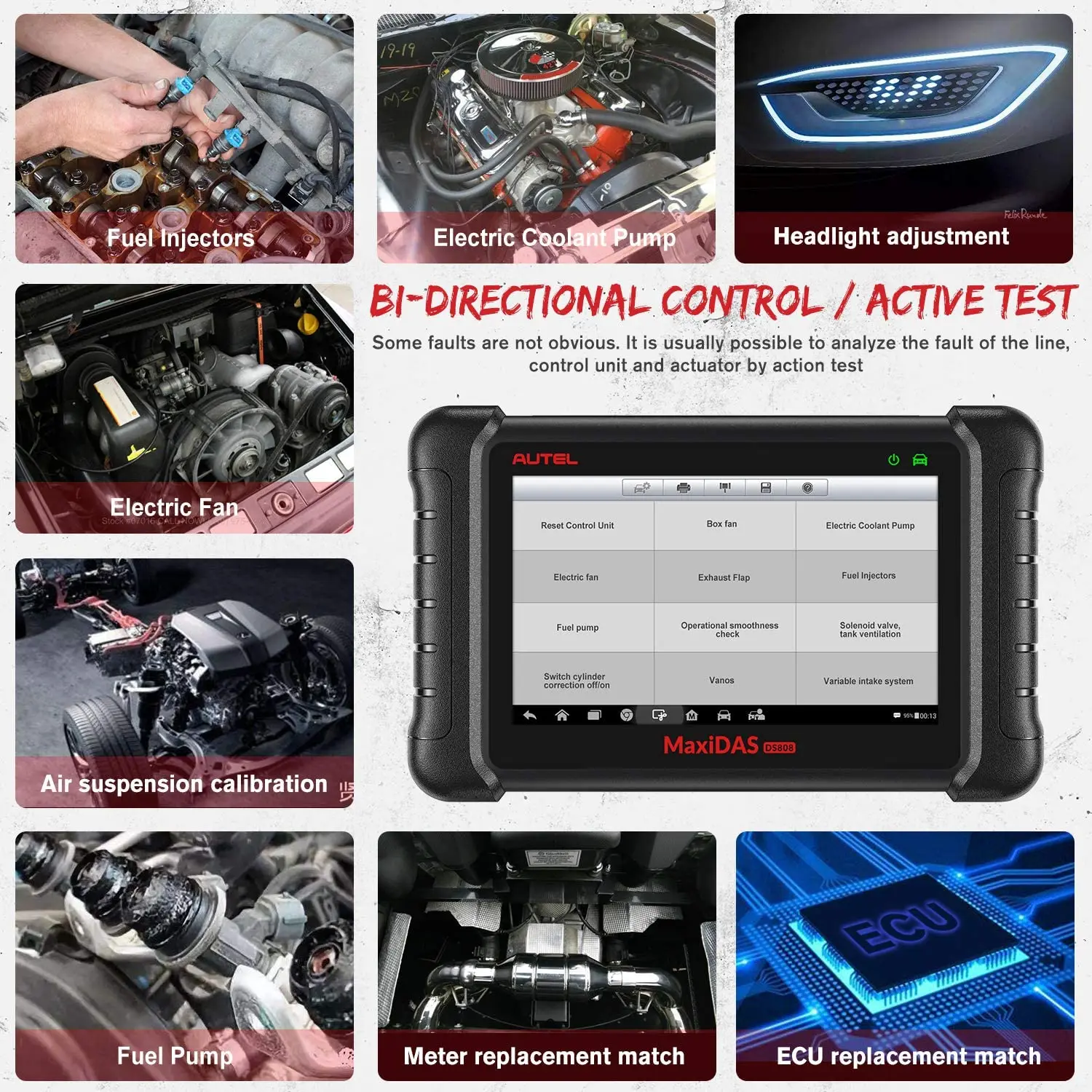 Autel DS808K Авто ABS тормоза кровотечение двунаправленное тестирование автомобильный