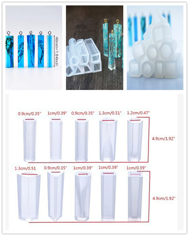 1 шт ожерелье формочка для силиконовой подвески для ювелирных изделий квадратные цилиндрические украшения инструмент для изготовления УФ формы для эпоксидной смолы