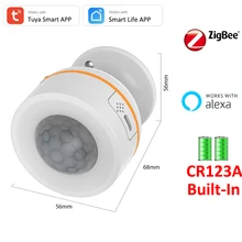 

Tuya Alexa Smart ZigBee 3.0 Battery USB PIR Motion Sensor Detector 10M Distance 120° Detect Angle Smart Life APP Movement Sensor