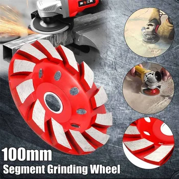 

1Pc 100mm/5mm thickness Spiral-type Segment Diamond Wheel Disc Bowl Grinding Cup Concrete Granite Marble Polishing Pads