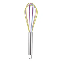

Stainless Steel Handle Silicone Balloon Wire Egg Beater Whisk Mixer Kitchen Tool Baking Utensil Milk Cream Butter Whisk Mixer