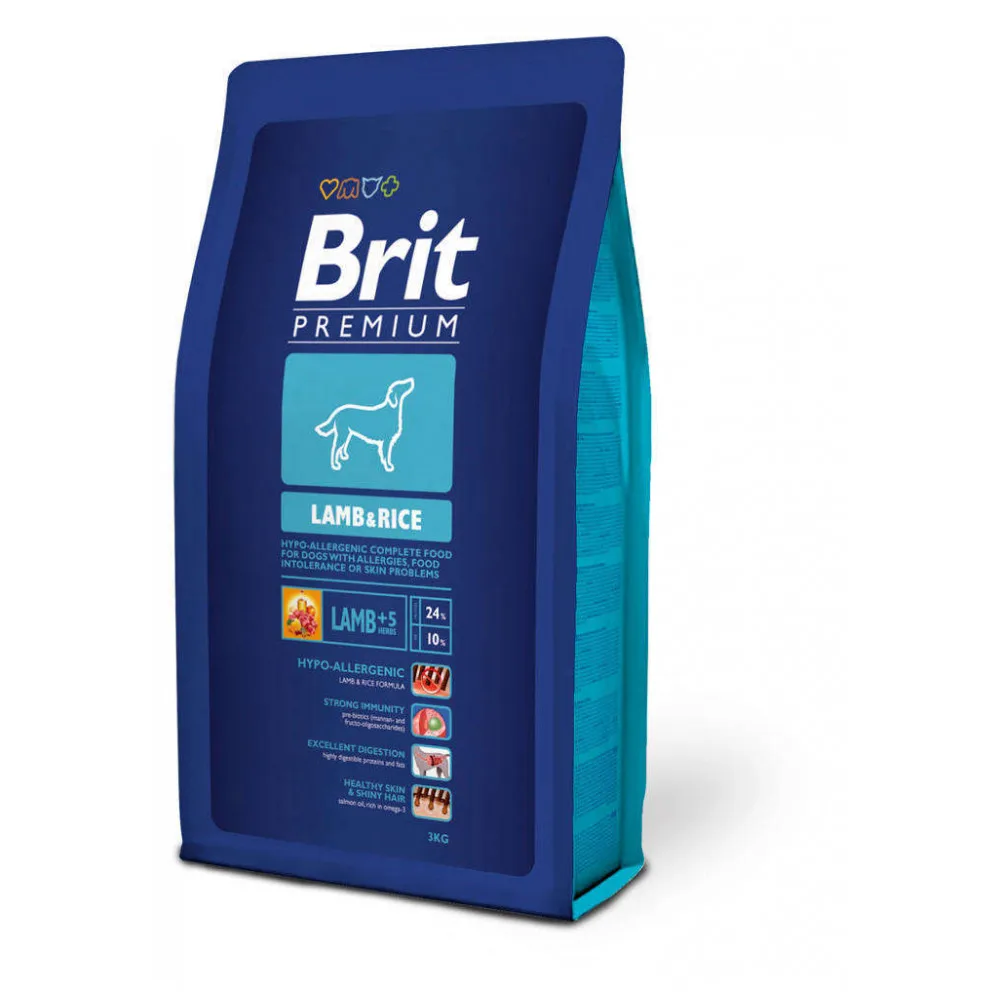 Корм для всех пород собак Brit Premium, гипоаллергенный, 3 кг