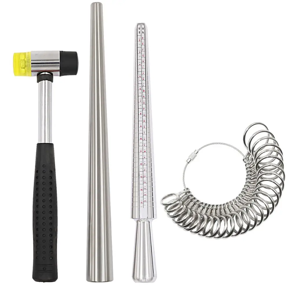 

Jewelry Tool Set Ring Sizer Measuring Tools Ring Enlarger Stick Mandrel Handle Hammers Finger Measuring Sizer Loop Free Shipping