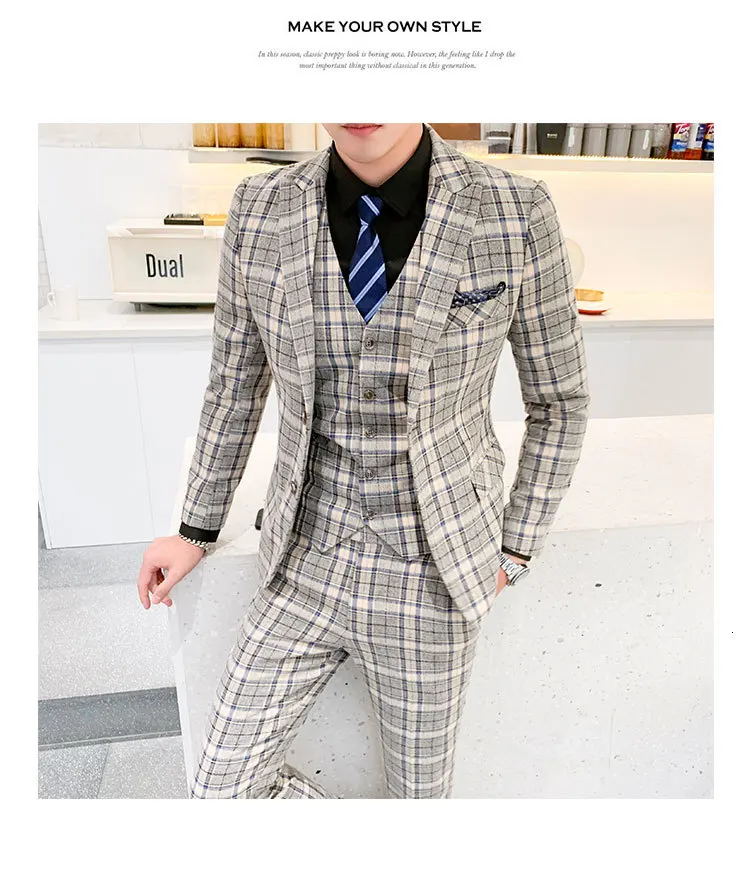 Костюм Homme Vestito Uomo Elegante костюм Homme Mariage клетчатые итальянские костюмы мужские курчавые куртки мужские свадебные костюмы Ternos