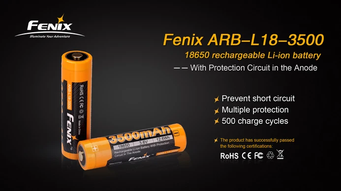 Fenix ARB-L18-3500 3400 2600 аккумуляторная 18650 литий-ионная аккумуляторная батарея