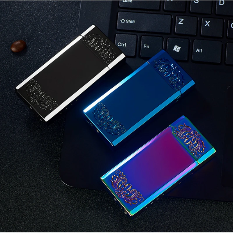 Двойной дуговой плазменный USB Зажигалка для курения Светодиодный дисплей питания Электрические перезаряжаемые зажигалки, сигареты гаджеты для мужчин aansteker
