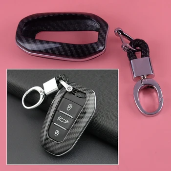 

beler Car Carbon Fiber Style Remote Key Shell Fob Cover Case Fit For Peugeot 508 3008 5008 Citroen C3 C4 C5 DS 4S 5 3 7