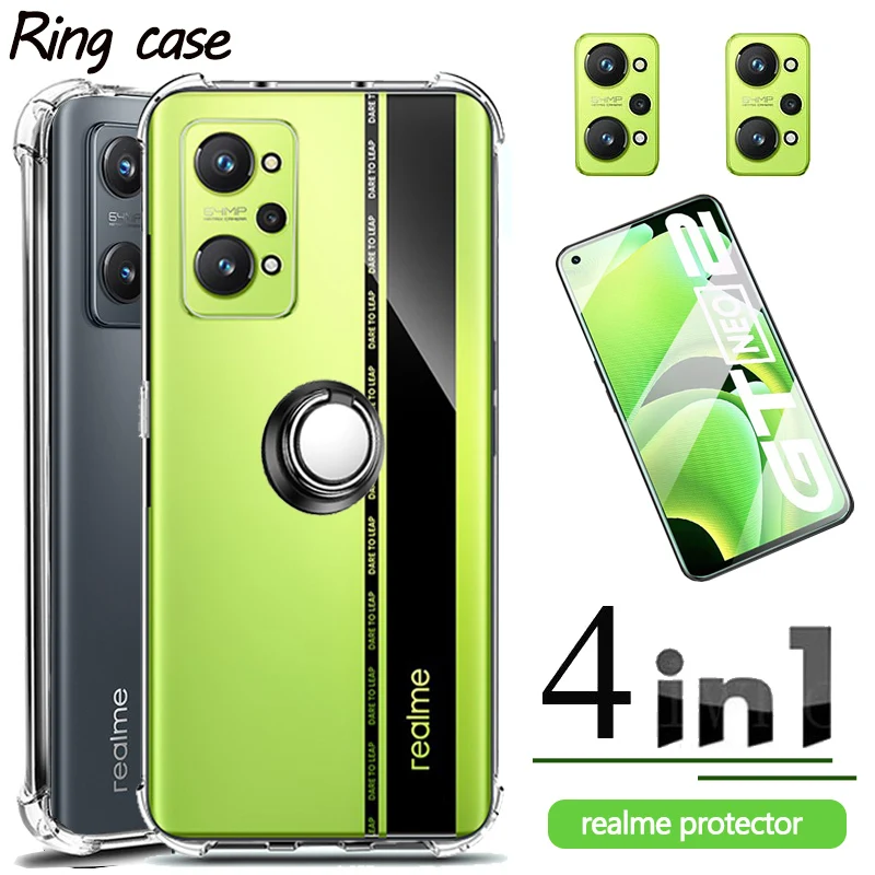 funda&capa on realme gt neo2 neo 2t 3 back protector realmi gt master pro  gt neo3 lens protection neo 2 neo 2 t ring case cover