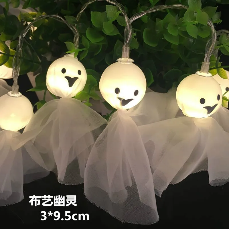 ghost Милый костюм на Хэллоуин СВЕТОДИОДНЫЙ строка светильник Тыква привидение, паук декоративный светильник s Сказочный светодиодный гирлянда на открытом воздухе внутренней отделки - Цвет: ghost