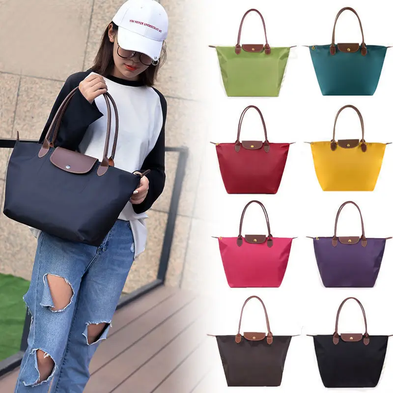 Bolso de hombro para mujer, bolsa de compras de moda, bolsa de almacenamiento plegable para mujer, bolsas de compras plegables