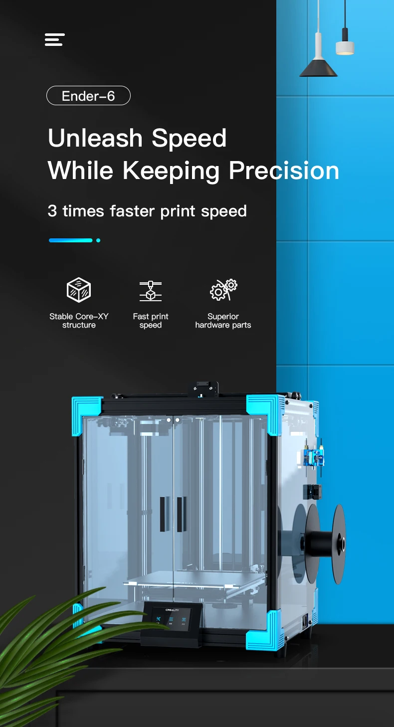 CREALITY Ender-6 Printer All- Mental Cubic structure Silent Mainboard Brand 350W power Large Plus Size 250*250*400MM 3d printer