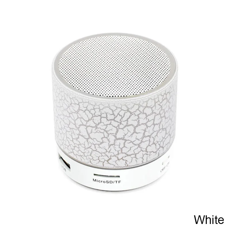 Портативный Bluetooth динамик мини беспроводной громкий динамик трещины светодиодный TF USB Сабвуфер Bluetooth динамик s Mp3 стерео аудио музыкальный плеер - Цвет: Белый