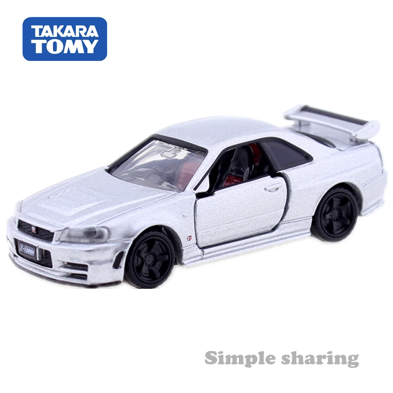 Takara Tomy Tomica Премиум 01 NISMO R34 Nissan GTR Z настроиться 1: 62 миниатюрный литья под давлением Игрушки для маленьких детей забавные модель родстера комплект