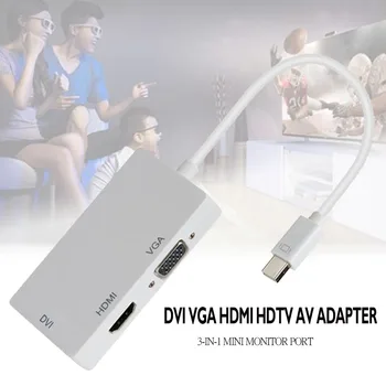 

Three-in-one Mini Display Port to DVI VGA Hdmi Tv Av Hdtv Adapter Cable for MacBook/Imac/MacBook Air AS99
