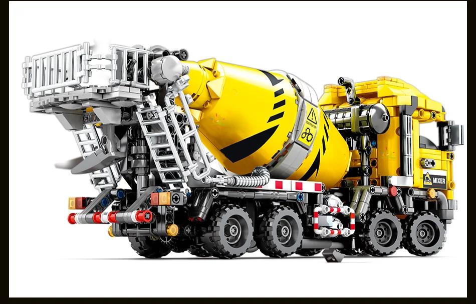 Blocos de Construção do Carro Brinquedos para Crianças Huiqibao Concreto Mixer Técnica Engenharia Caminhão Cidade Construção Tijolos Menino 1143 Pçs 4 Brinquedos e hobbies